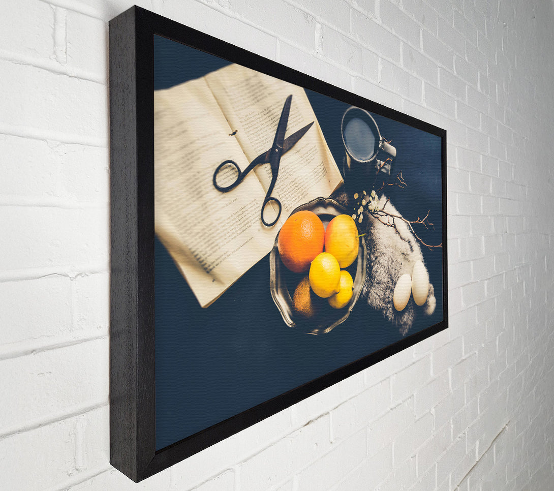  A Canvas Print of Blue Citrus Still Life Canvas Wall Art
