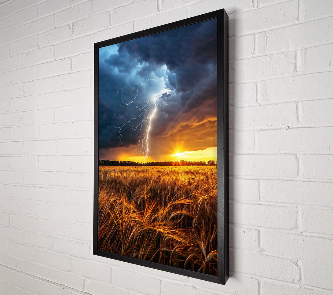  A Canvas Print of Golden Lightning Storm Canvas Print