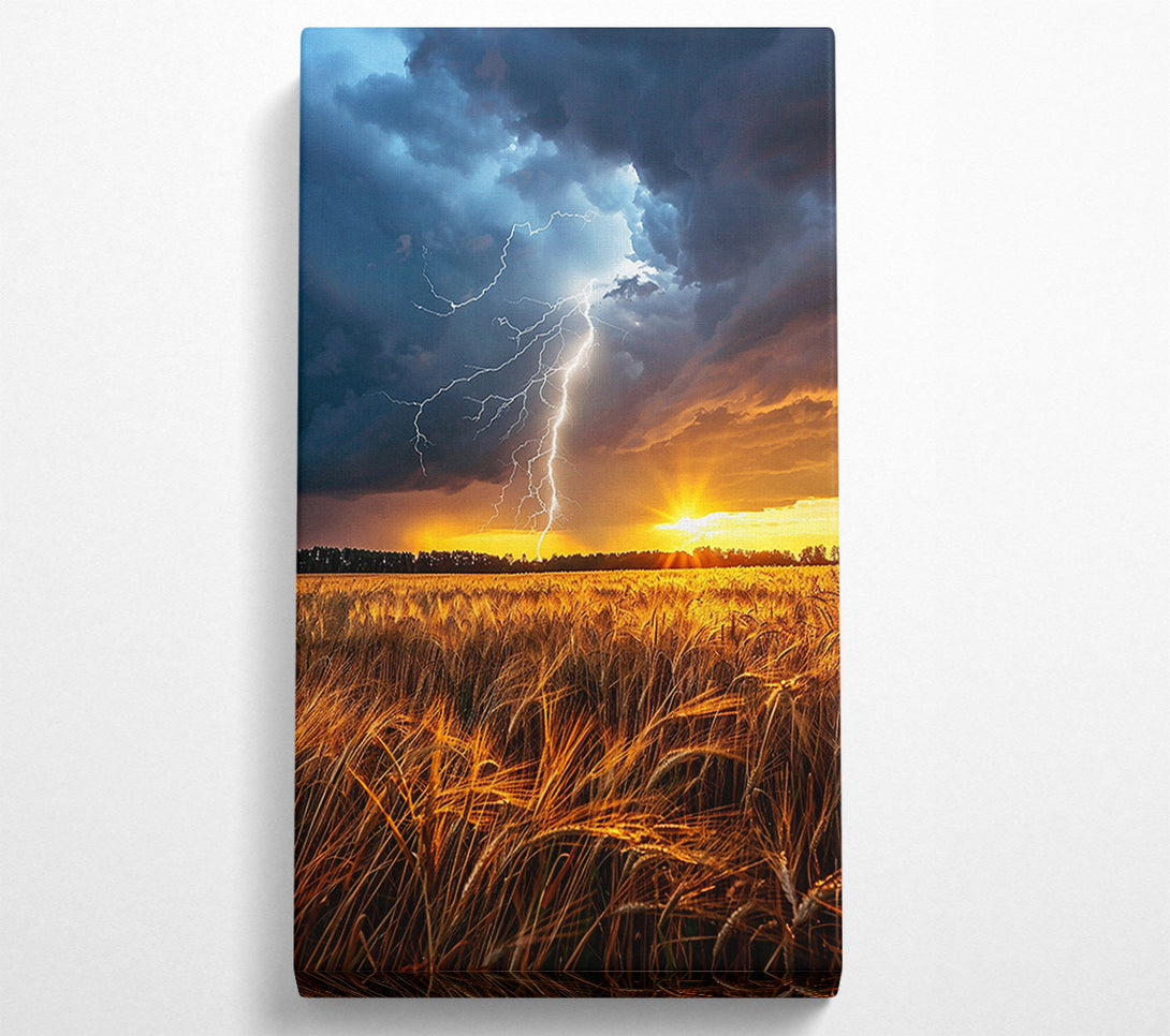  A Canvas Print of Golden Lightning Storm Canvas Print