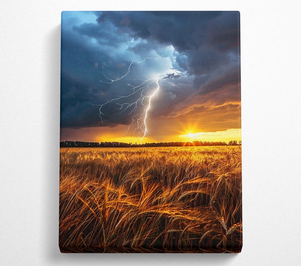  A Canvas Print of Golden Lightning Storm Canvas Print