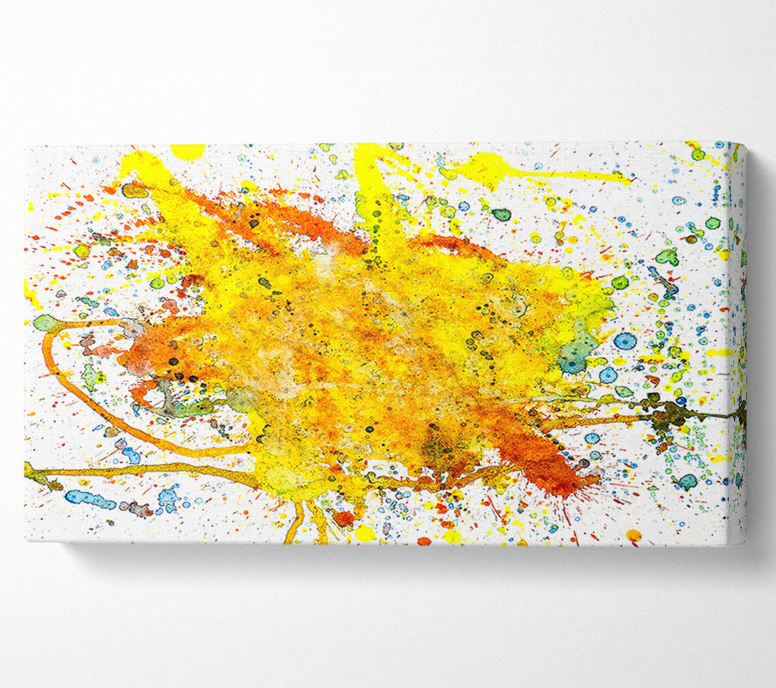  A Canvas Print of Golden Splatter Burst Canvas Wall Art