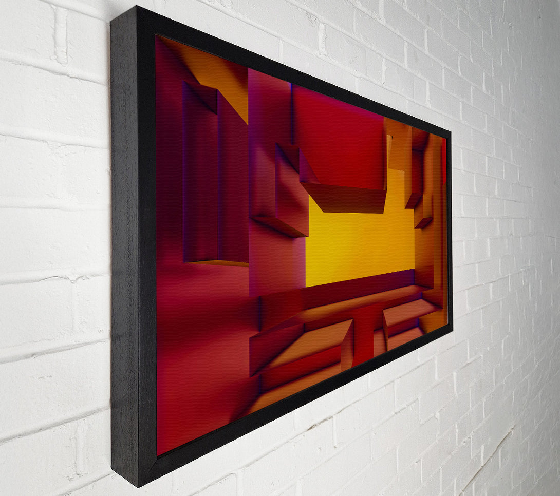  A Canvas Print of Crimson Geometric Escape Canvas Wall Art