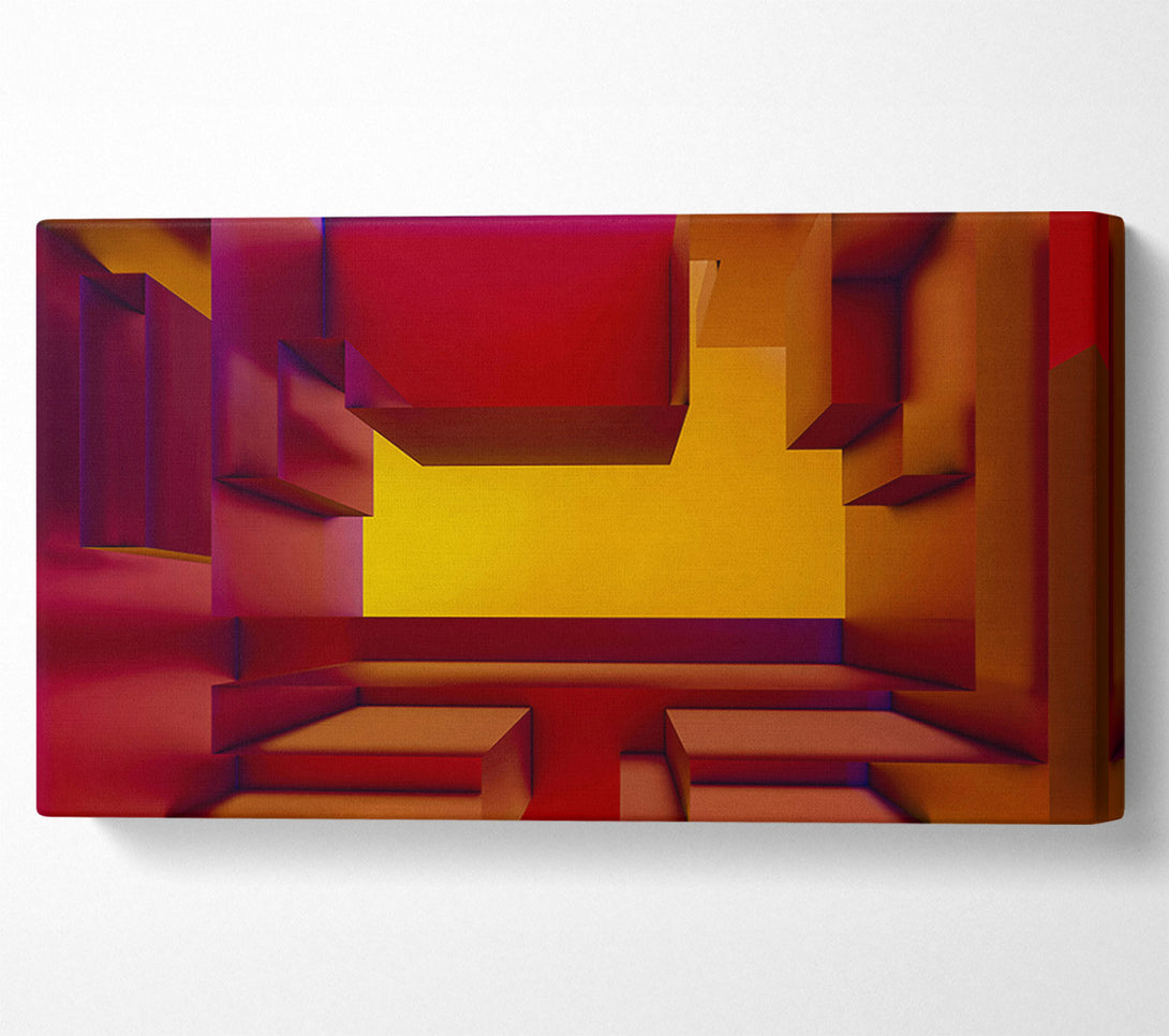  A Canvas Print of Crimson Geometric Escape Canvas Wall Art