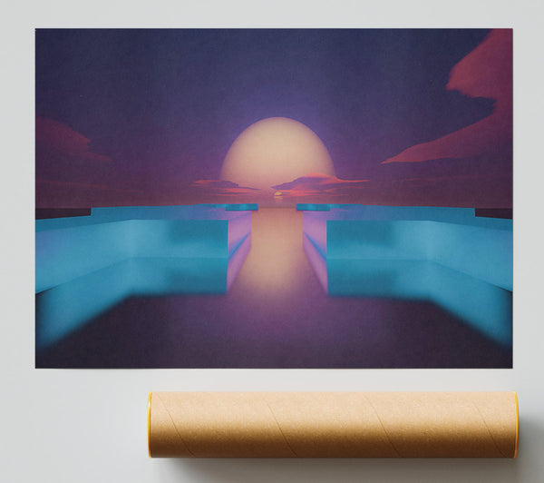 Azure Sunset Horizon Giclee Print