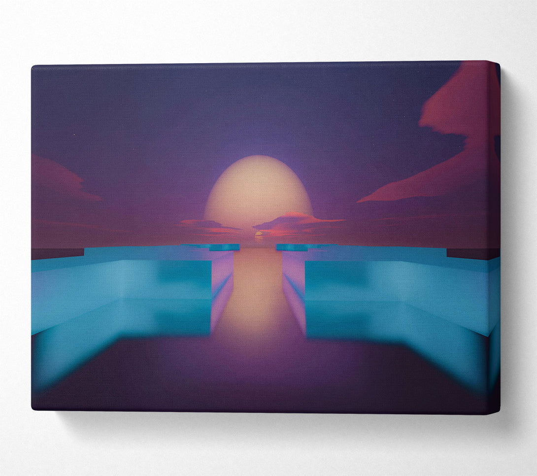  A Canvas Print of Azure Sunset Horizon Canvas Art