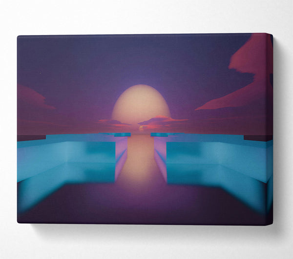 A Canvas Print of Azure Sunset Horizon Canvas Art