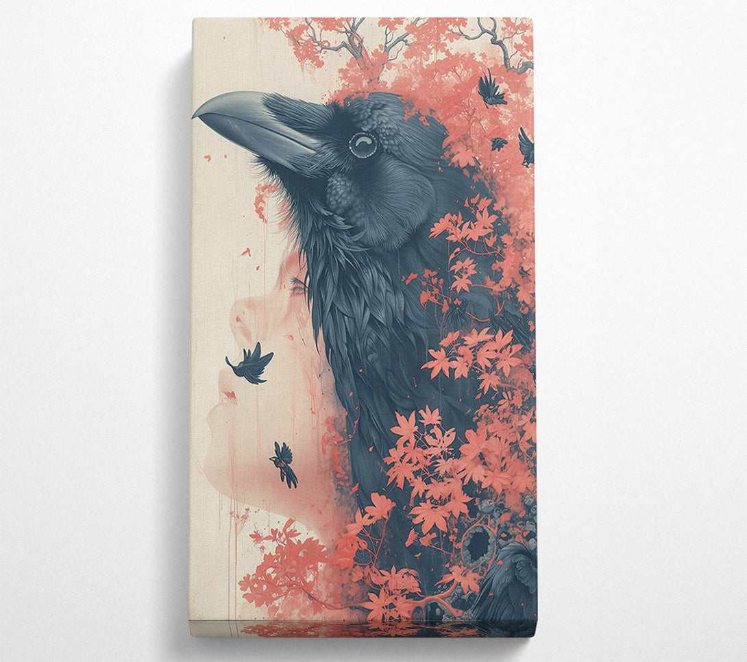  A Canvas Print of Crimson Crow'S Embrace Canvas Wall Art