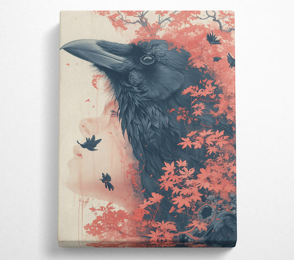  A Canvas Print of Crimson Crow'S Embrace Canvas Wall Art