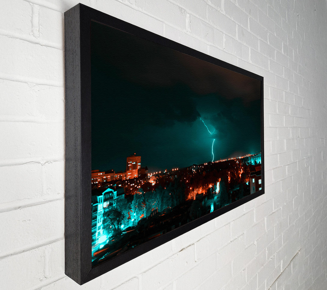  A Canvas Print of Teal City Storm Canvas Print