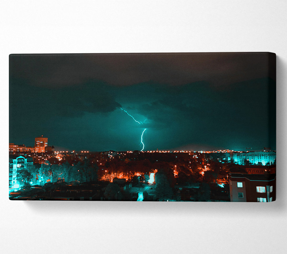  A Canvas Print of Teal City Storm Canvas Print