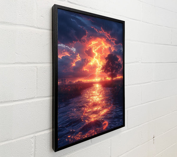 Orange Lightning River