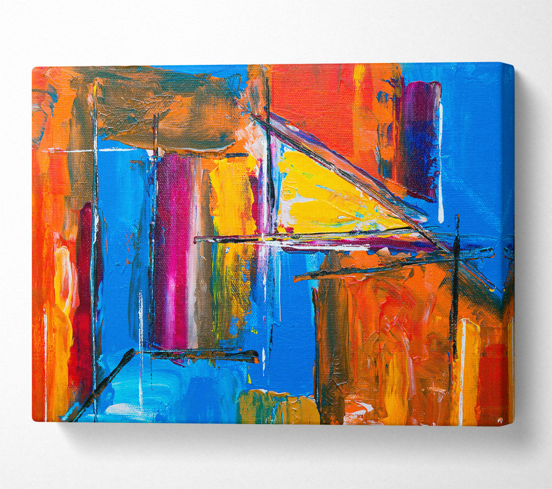  A Canvas Print of Blue Abstract Lines Canvas Art