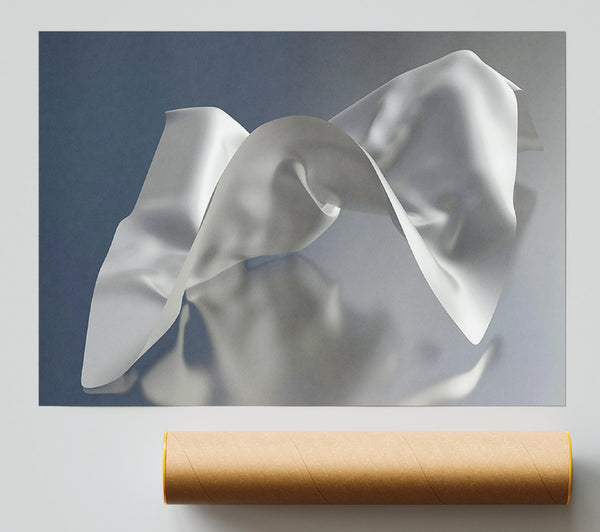 White Fabric Flow Poster