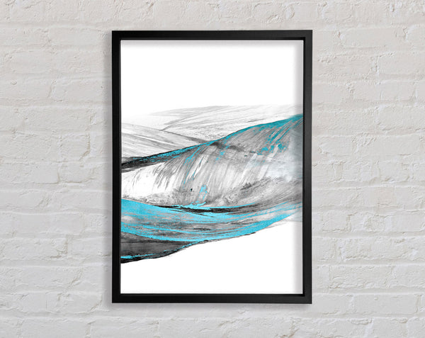 Blue And Grey Swirl Pattern Framed Print