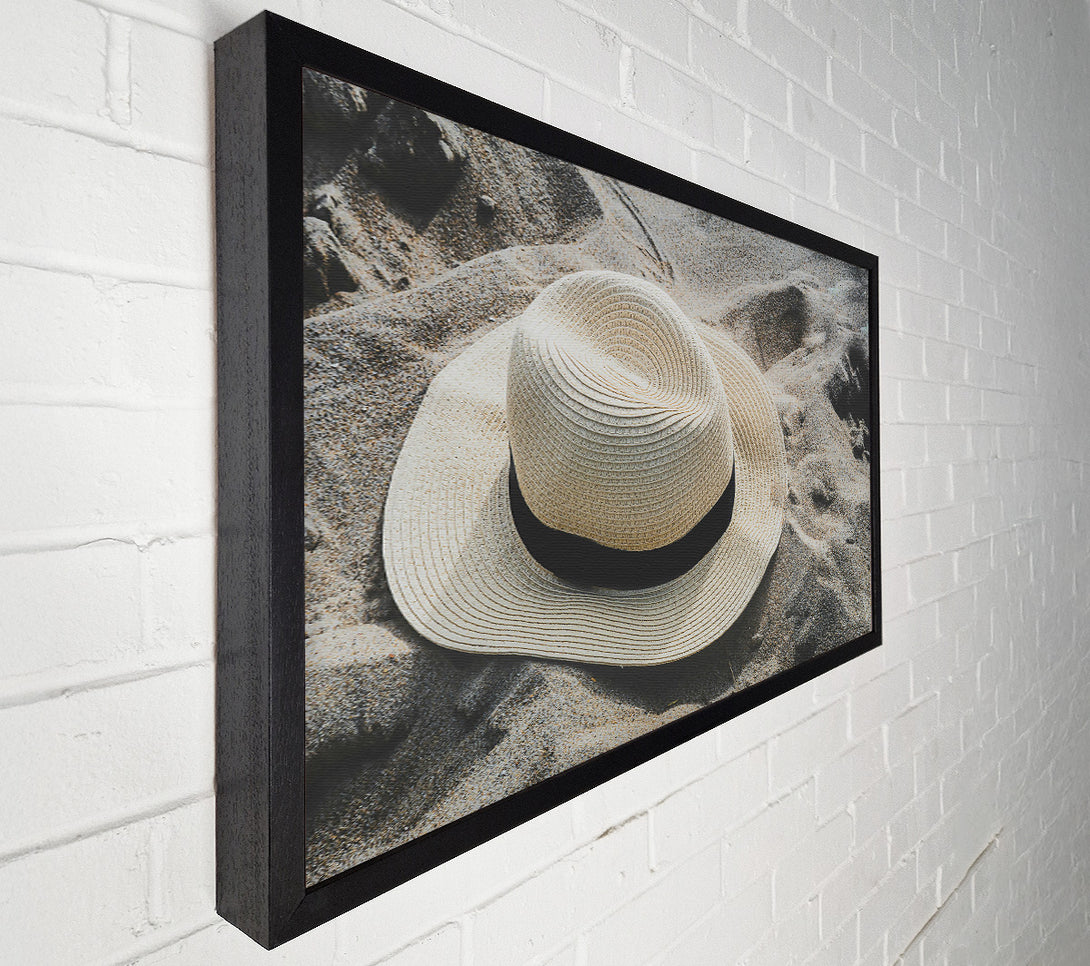  A Canvas Print of Tan Hat On Sand Canvas Print