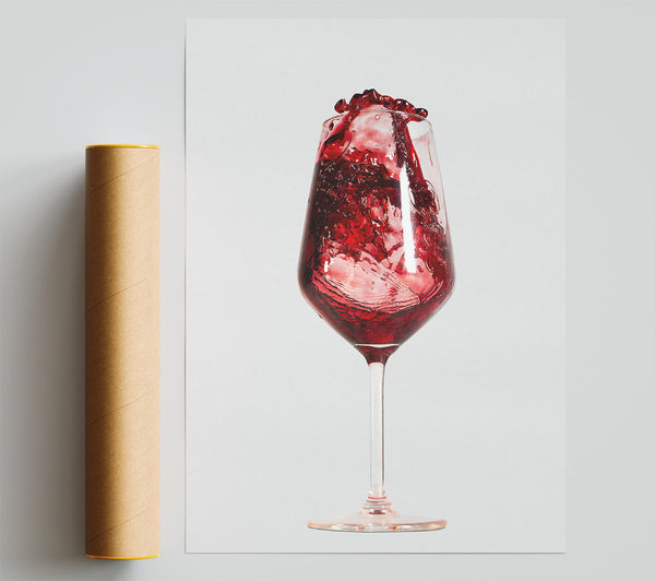 Crimson Wine Splash Poster