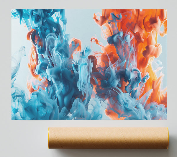 Azure And Coral Dance Poster