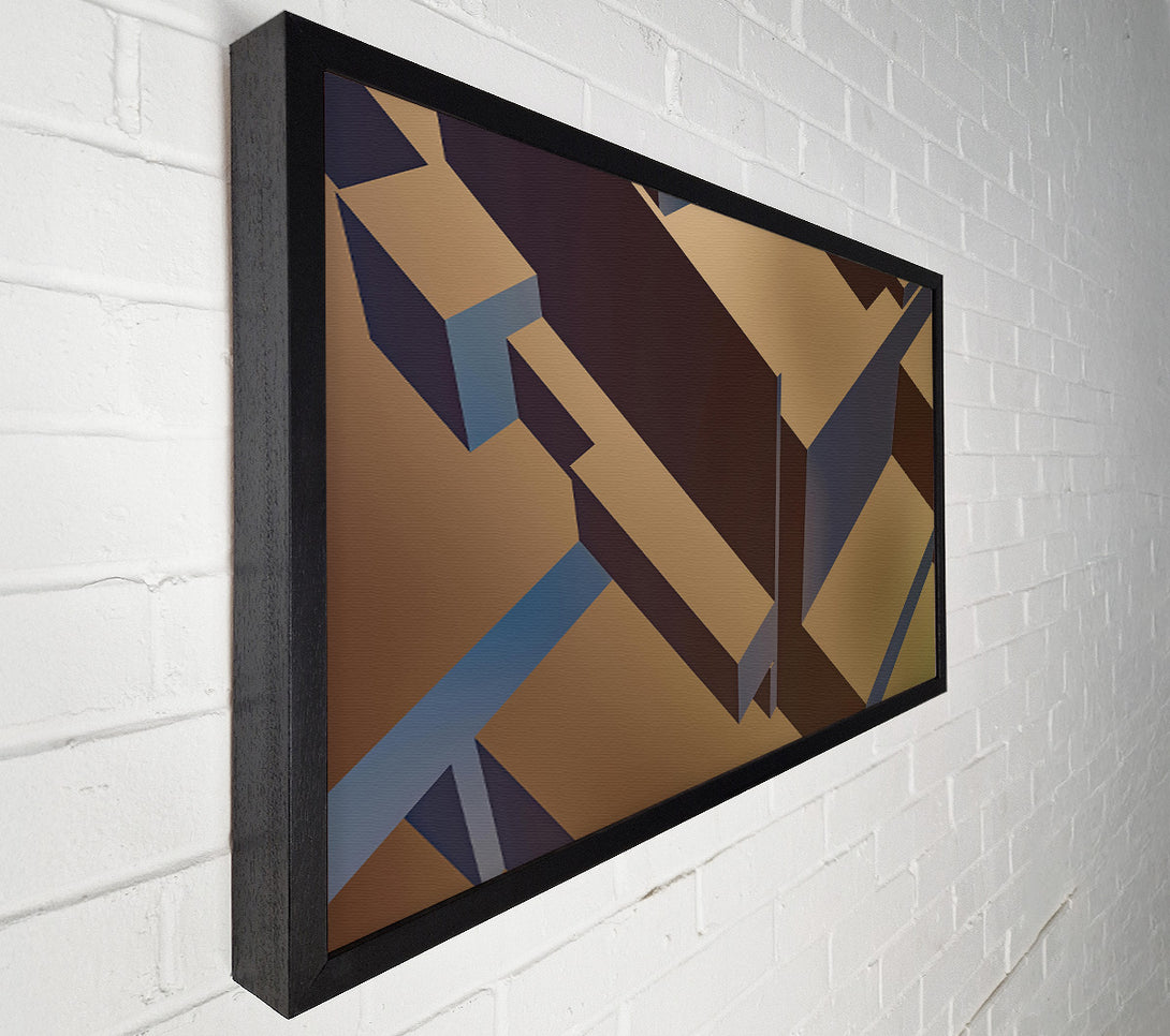  A Canvas Print of Golden Geometric Maze Canvas Art