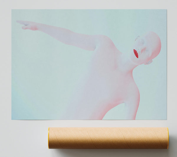 Pale Pink Pointing Poster