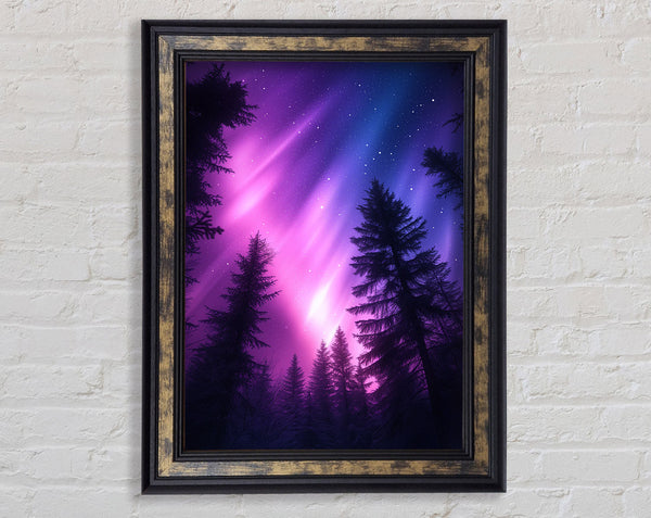 Blue And Purple Aurora Framed Print