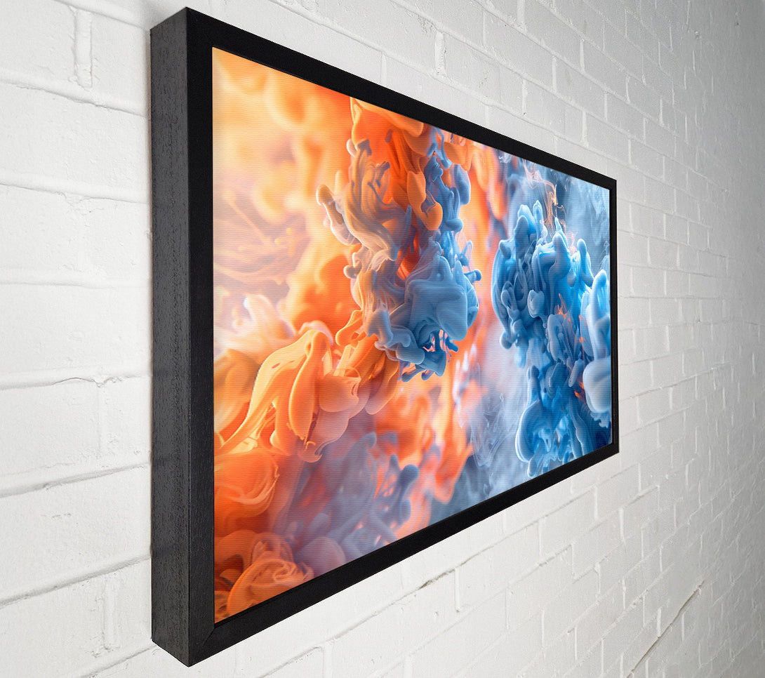  A Canvas Print of Azure Ink Swirls Canvas Wall Art