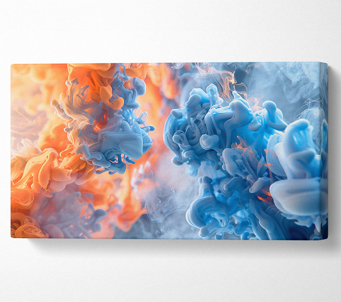  A Canvas Print of Azure Ink Swirls Canvas Wall Art
