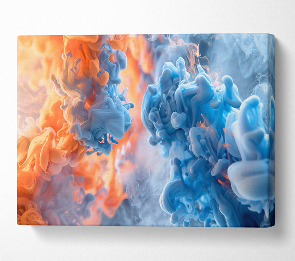  A Canvas Print of Azure Ink Swirls Canvas Wall Art