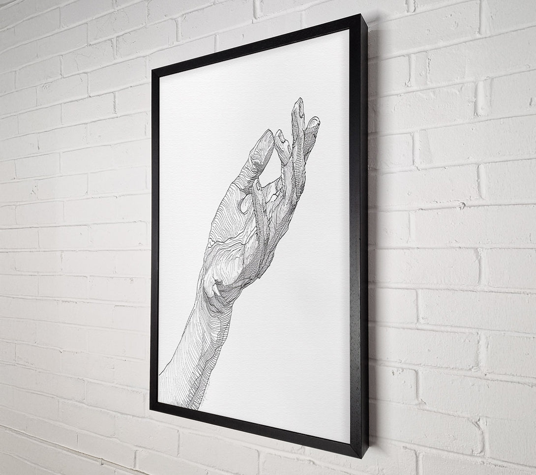  A Canvas Print of White Line Hand Canvas Print
