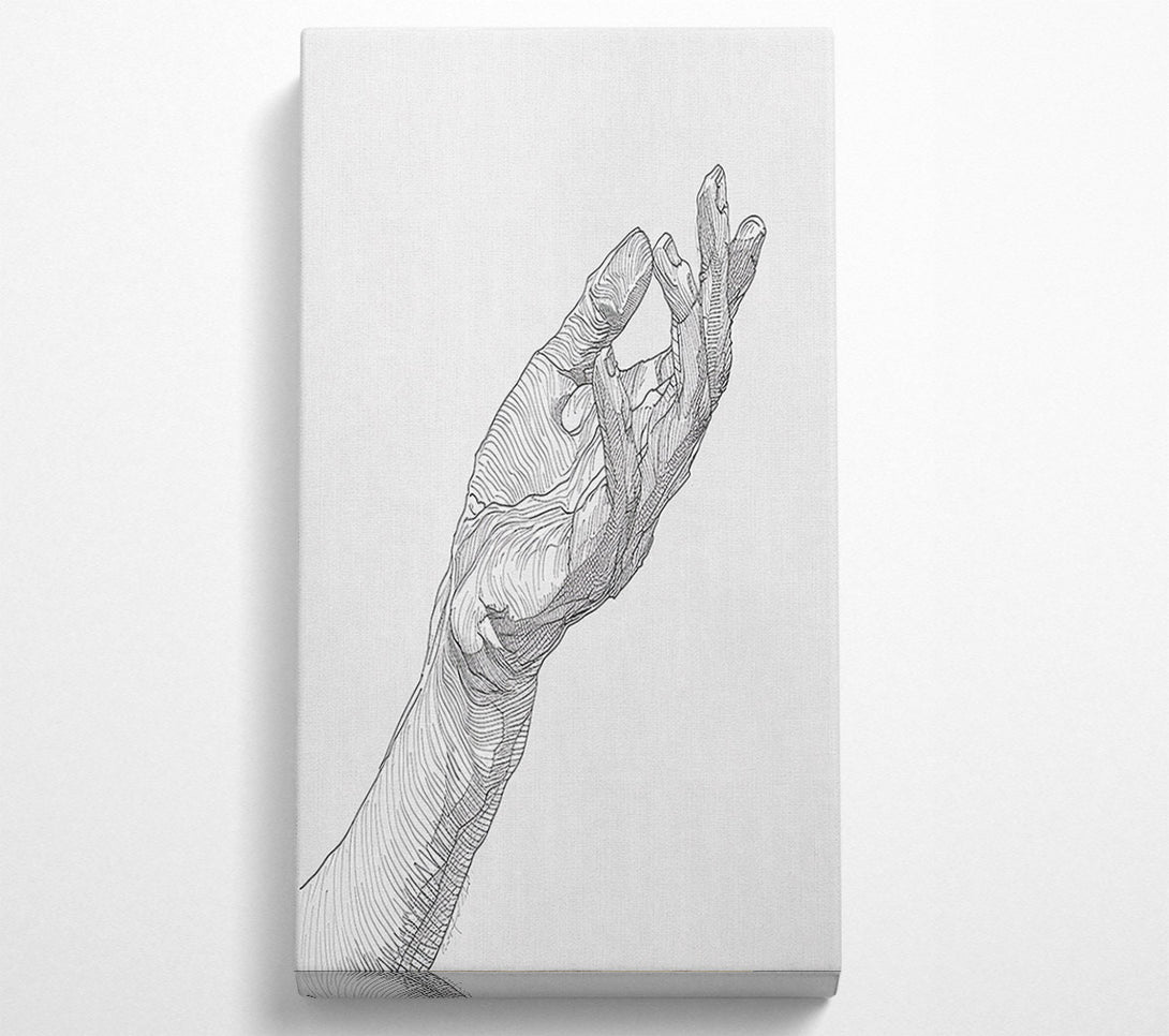  A Canvas Print of White Line Hand Canvas Print