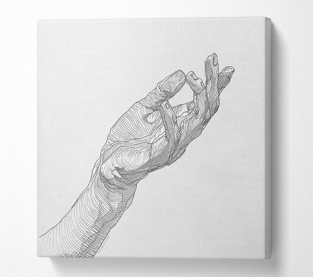  A Canvas Print of White Line Hand Canvas Print