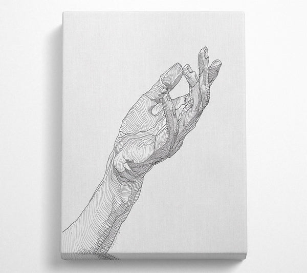  A Canvas Print of White Line Hand Canvas Print