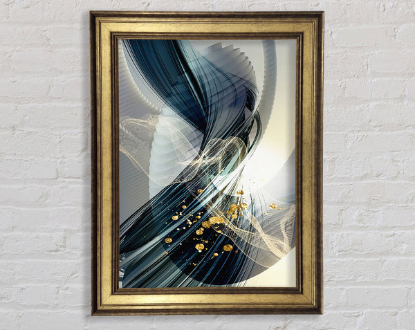 Blue And White Abstract Framed Print