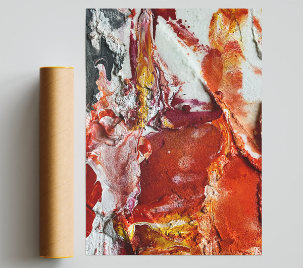 Crimson And Orange Flow Print