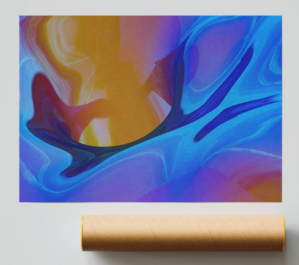 Azure Abstract Flow Giclee Print