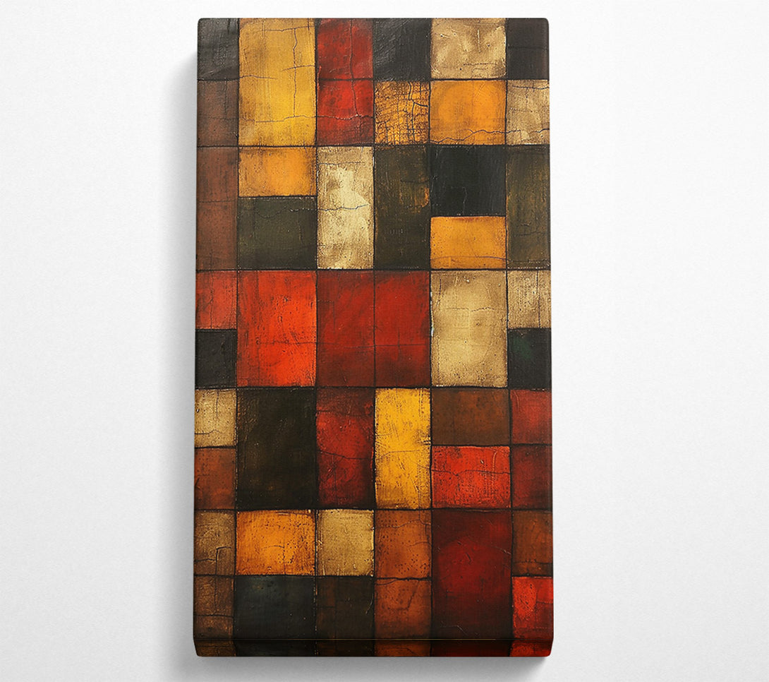  A Canvas Print of Crimson Grid Hues Canvas Wall Art