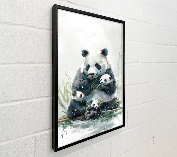 White Panda Family Feasting
