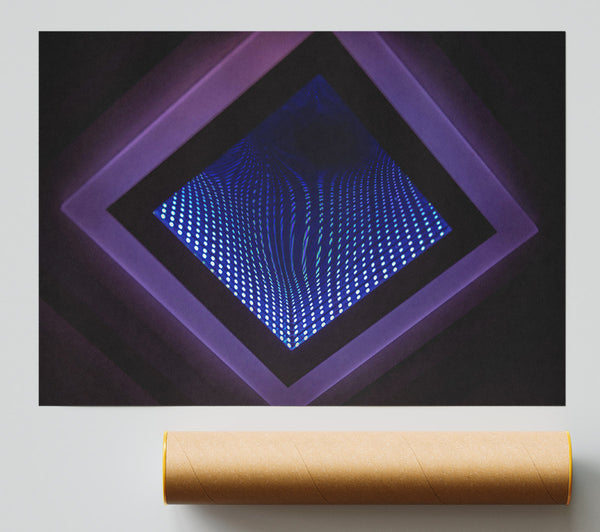 Blue Pixel Frame Giclee Print