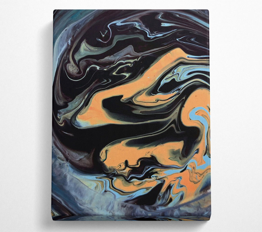  A Canvas Print of Orange Swirling Abstract Canvas Print