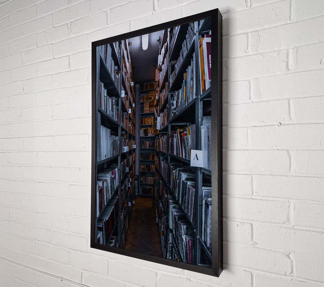  A Canvas Print of Gray Book Passageway Canvas Wall Art