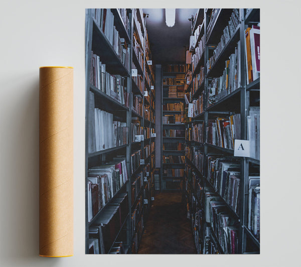 Gray Book Passageway Print