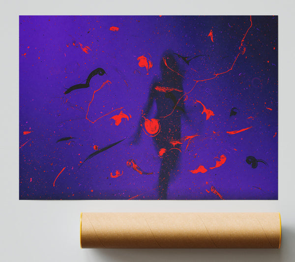 Purple Red Silhouette Poster