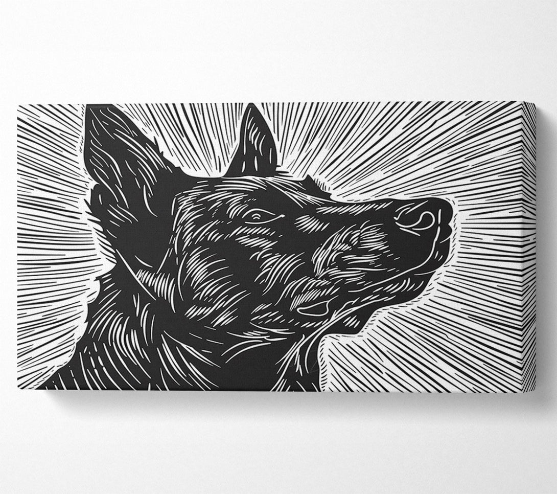  A Canvas Print of Black Dog'S Radiance Canvas Wall Art