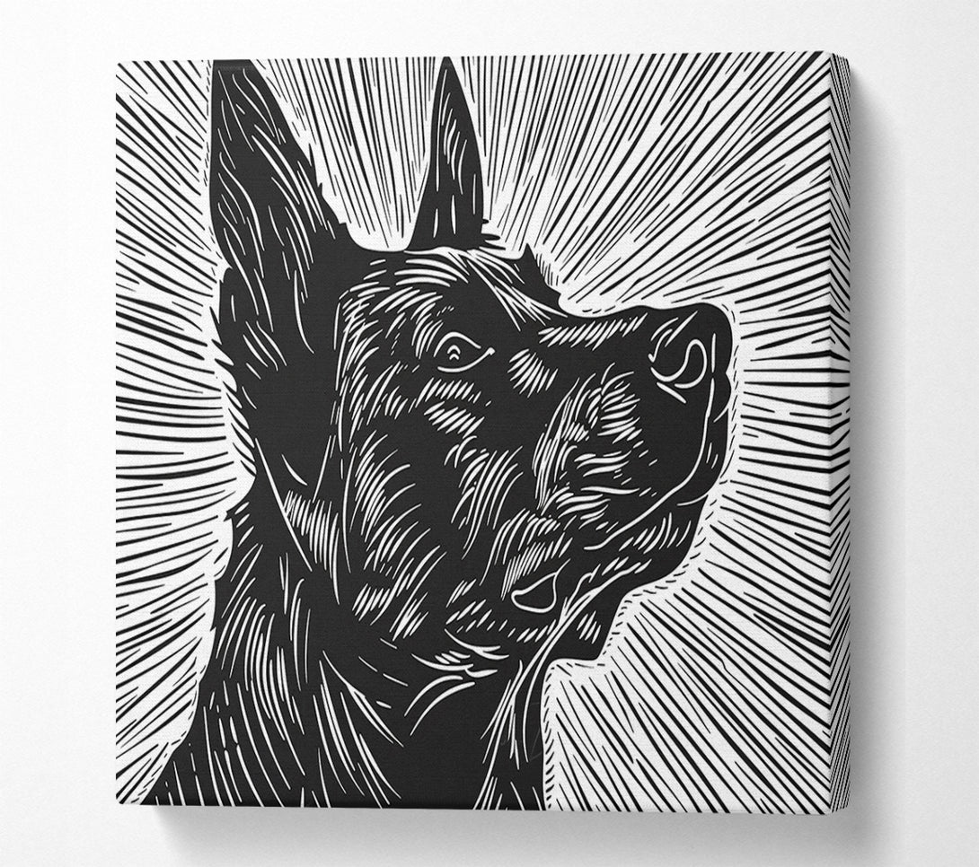  A Canvas Print of Black Dog'S Radiance Canvas Wall Art