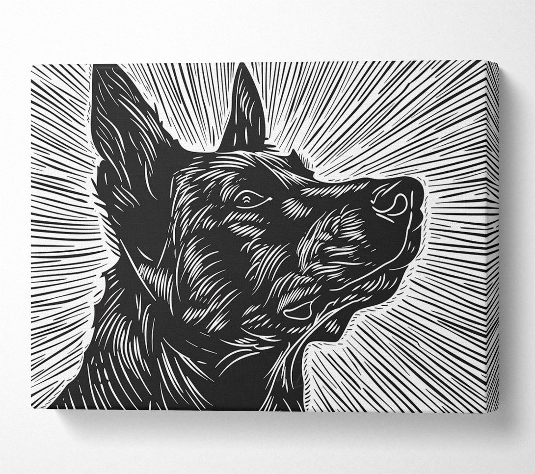  A Canvas Print of Black Dog'S Radiance Canvas Wall Art