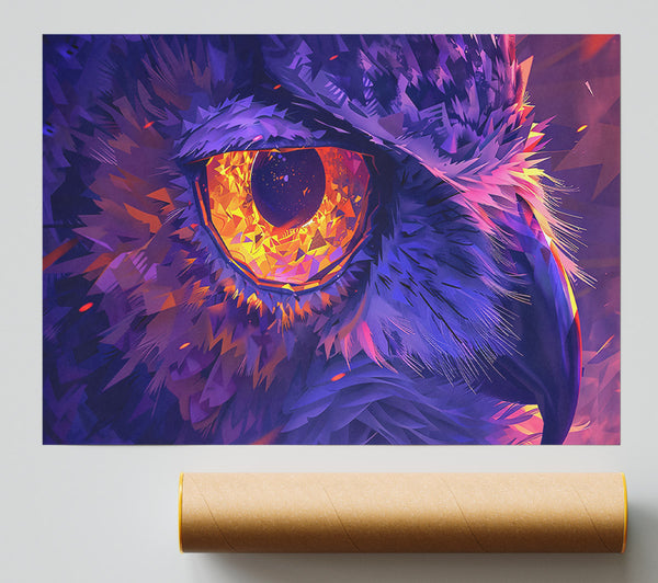 Purple Owl'S Gaze Poster