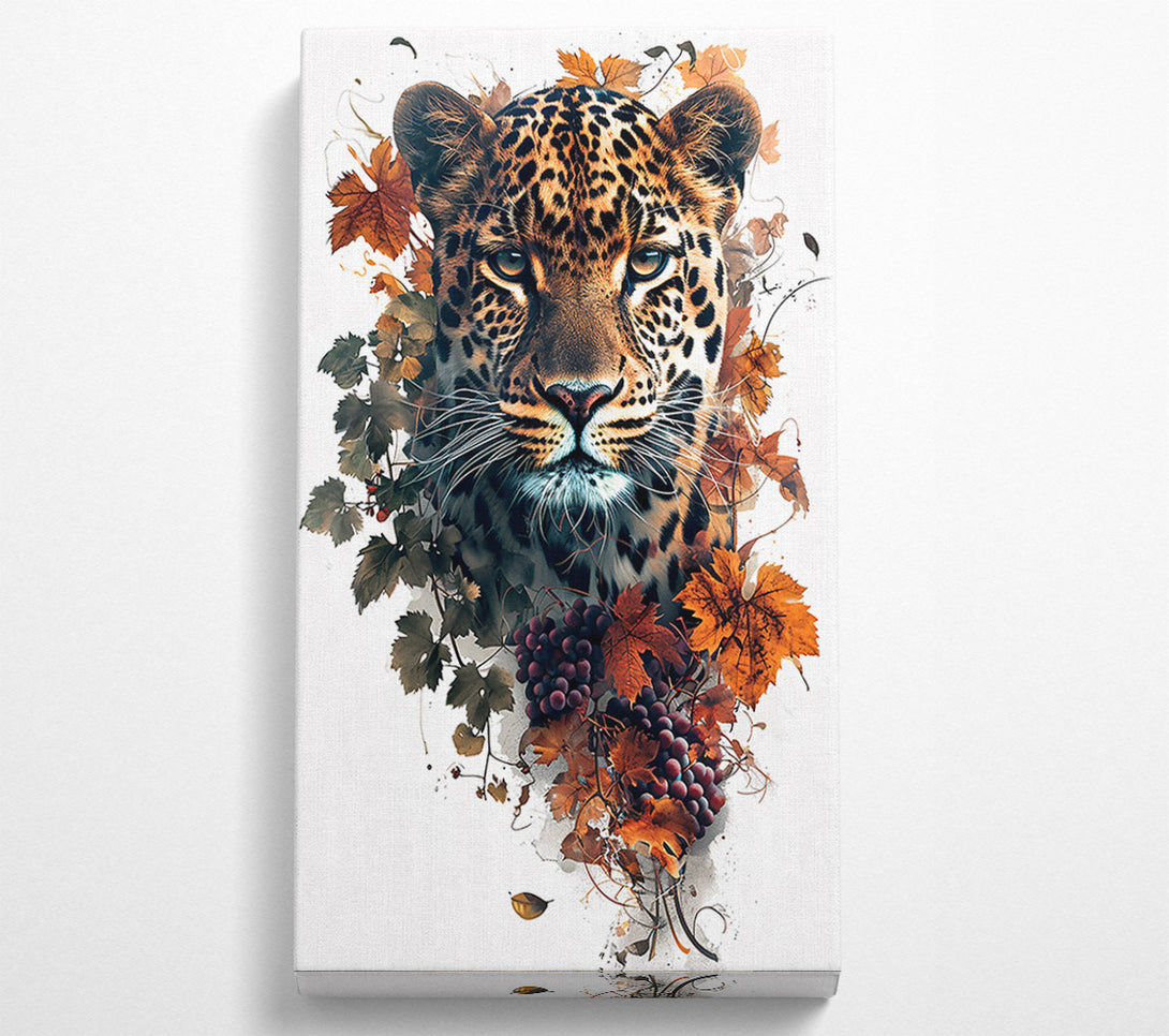  A Canvas Print of Autumnal Leopard Gaze Canvas Wall Art