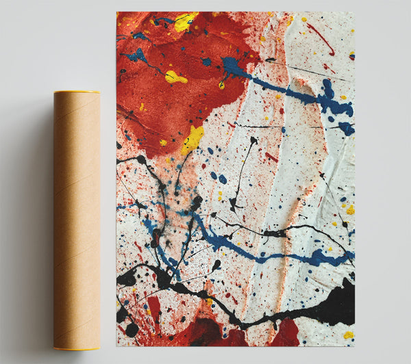 Red Splatter Burst Giclee Print