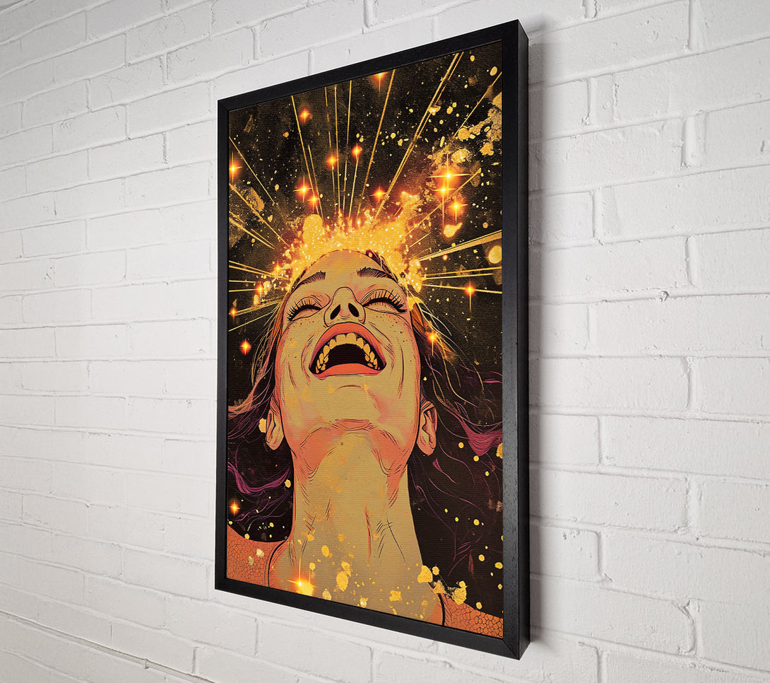  A Canvas Print of Golden Laughter Burst Canvas Wall Art