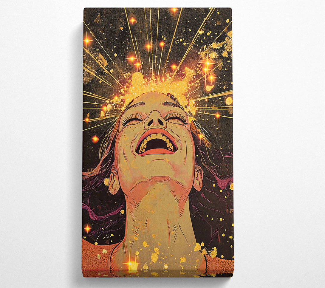  A Canvas Print of Golden Laughter Burst Canvas Wall Art
