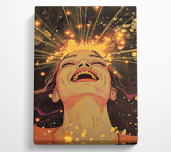  A Canvas Print of Golden Laughter Burst Canvas Wall Art